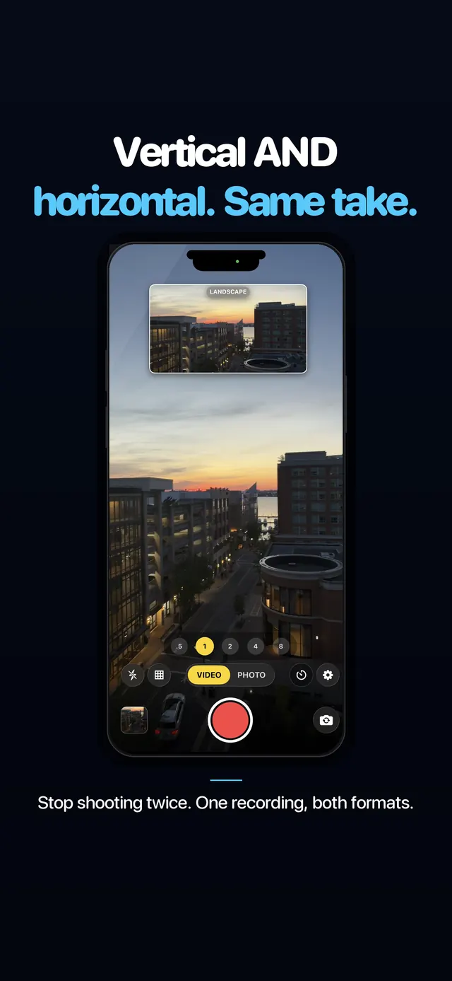 DualTake export screen for TikTok and Reels