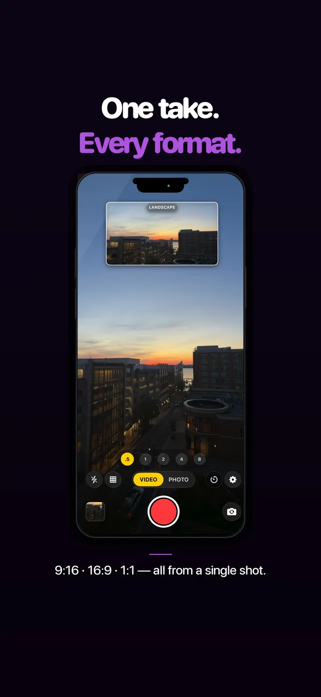 DualTake open and record screen